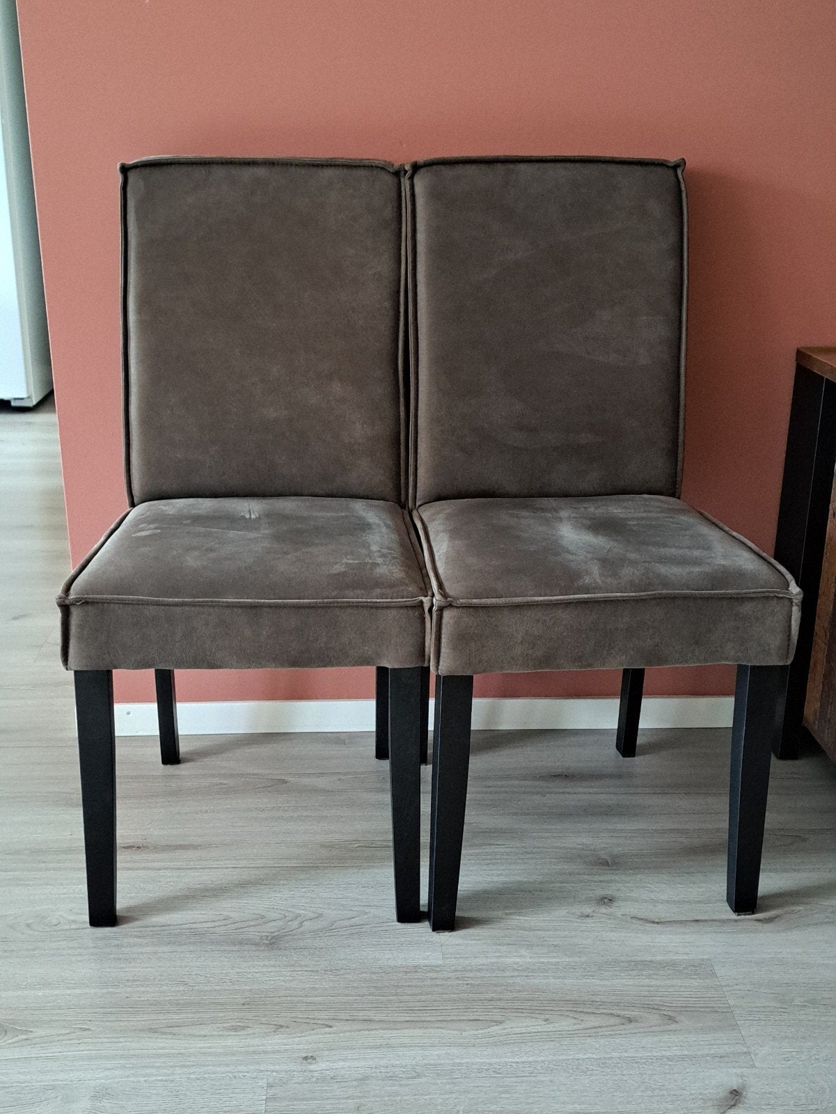 Eetkamerstoelen bruin, Ophalen, Hout, Twee, Bruin