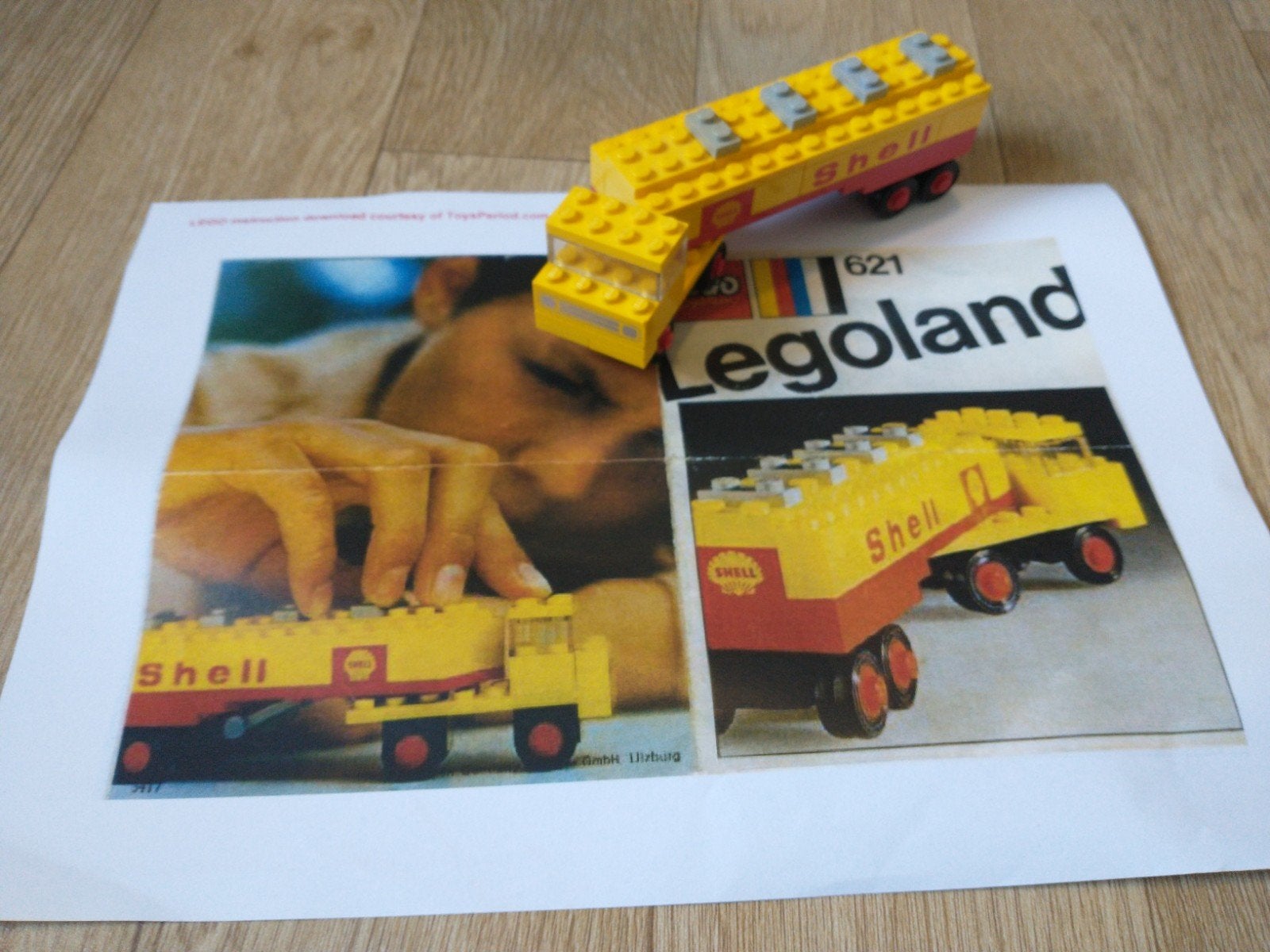 LEGO 621 Shell Tankwagen met boekje - Compleet, Lego, Ophalen of Verzenden, Zo goed als nieuw, Compleet