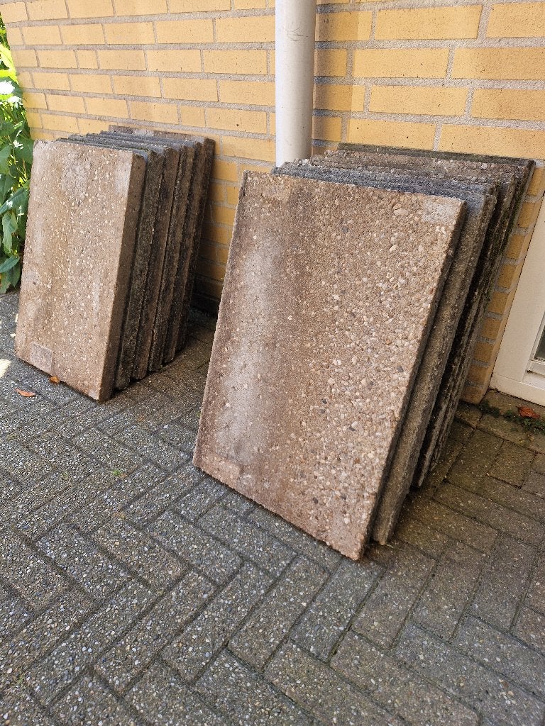 **GRATIS** 14 stuks terrastegels 60x40x5 cm, Ophalen, Gebruikt, Beton, Terrastegels