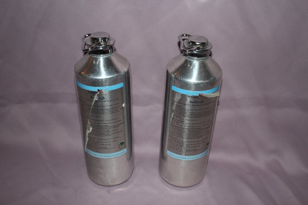 Prénatal aluminium kruik 2 stuks naturel, Kinderen en Baby's, Ophalen of Verzenden, Gebruikt, Overige typen, Prenatal