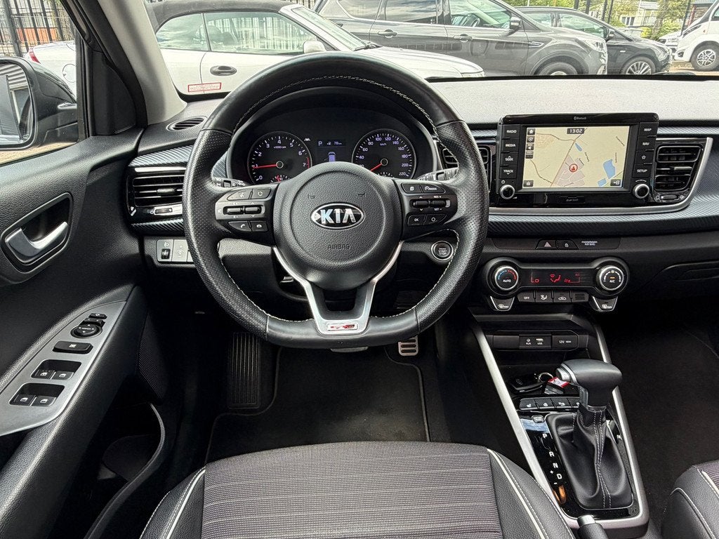 Kia Rio 1.0 TGDI GT-Line 120PK Automaat,Trekhaak,Panodak,Nav, Auto's, Kia, 450 kg, Gebruikt, Leder en Stof, 1110 kg