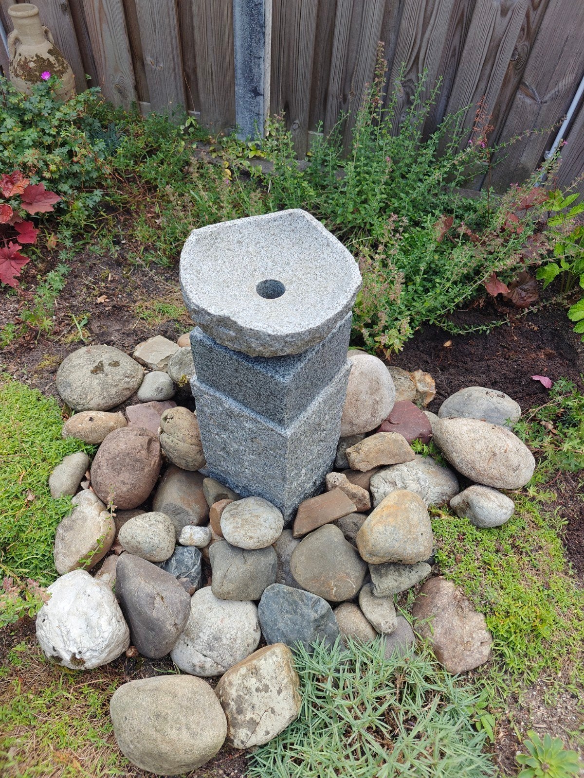Granieten waterornament voor tuin of terras, Ophalen, Gebruikt, Graniet, Waterornament