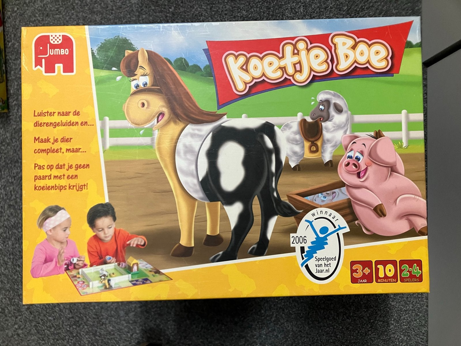 Jumbo Koetje Boe - Leuk en leerzaam kinderspel, Drie of vier spelers, Ophalen of Verzenden, Gebruikt