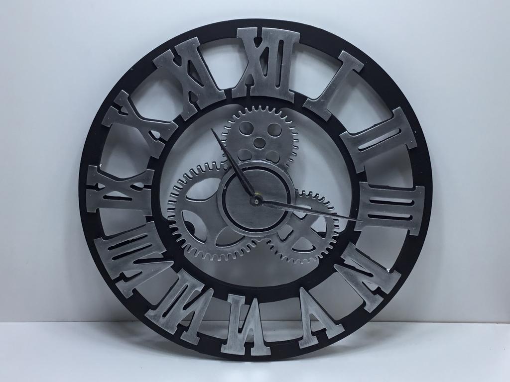 Klok radar zwart/zilverkleur 40cm, Huis en Inrichting, Woonaccessoires | Klokken, Ophalen, Nieuw