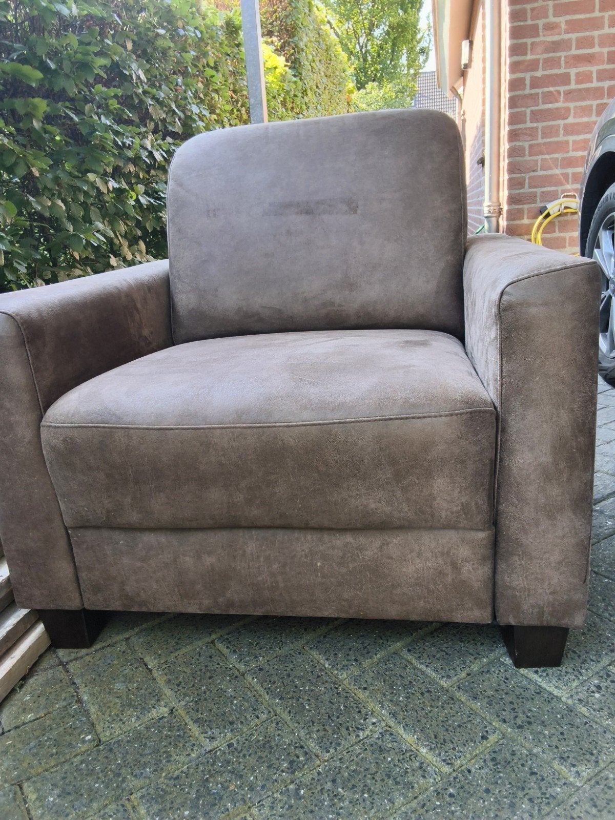 Bruin stoffen stoel, Huis en Inrichting, Fauteuils, Ophalen of Verzenden, Zo goed als nieuw, 75 tot 100 cm