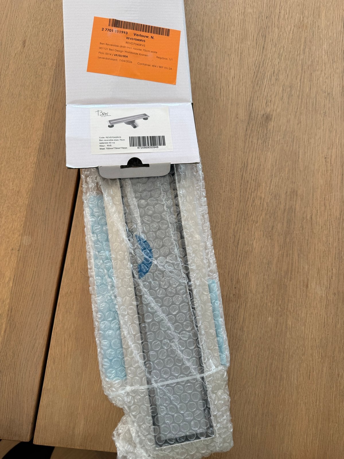 Ben Reversible Drain RVS 700mm Douchegoot, Ophalen, Nieuw, Rvs, Douche