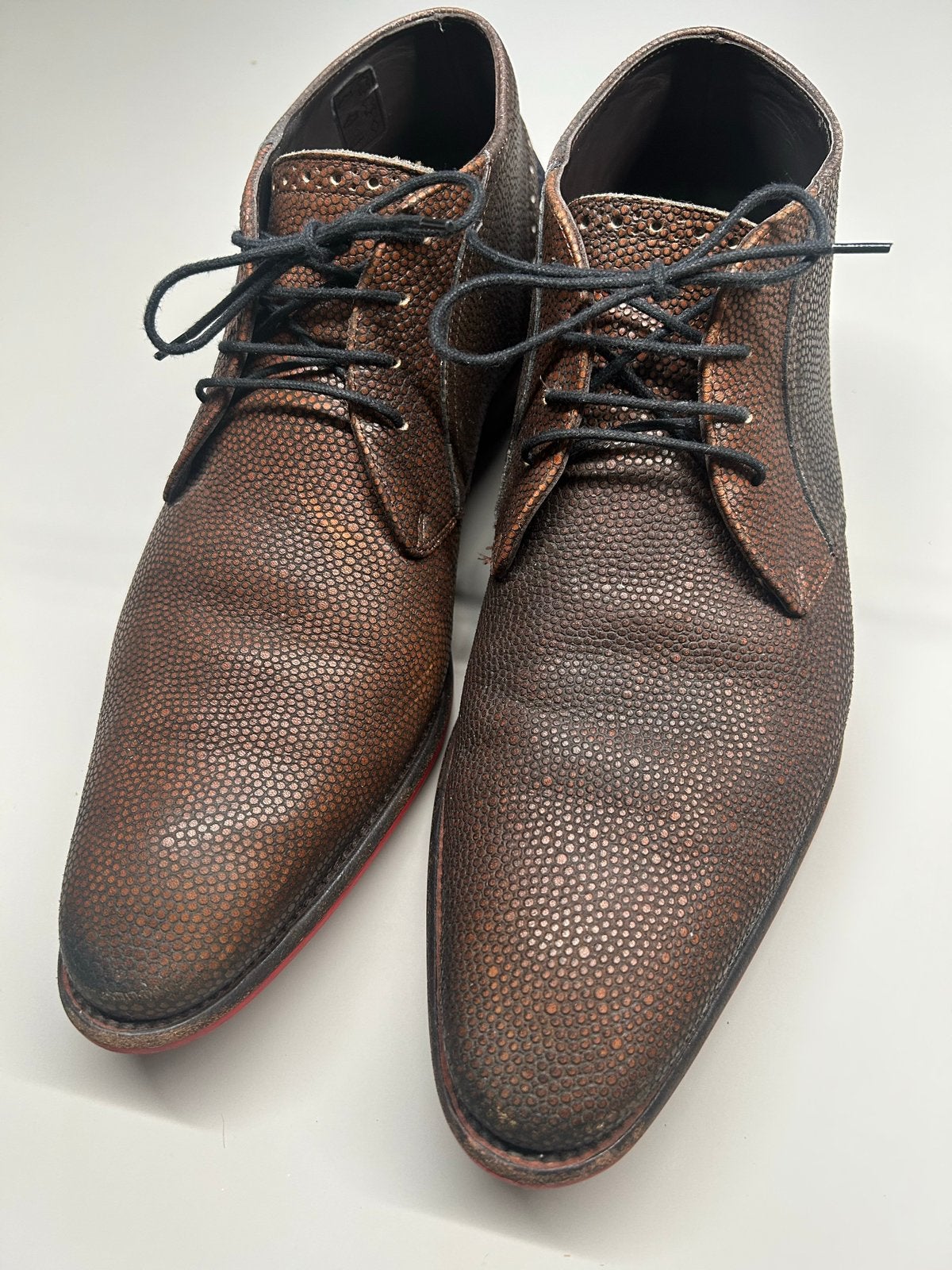 Floris van Bommel schoenen - Mt 43 en bijpassende riem, Bruin, Ophalen of Verzenden, Gedragen, Veterschoenen