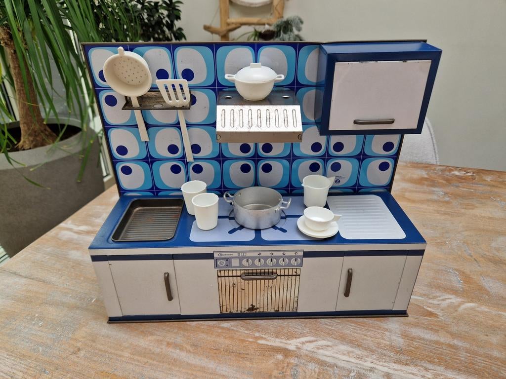 Retro blikken keukentje Bauknecht incl. toebehoren, Antiek en Kunst, Antiek | Speelgoed, Ophalen of Verzenden