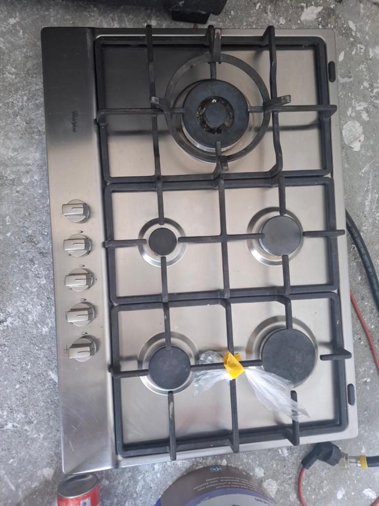 Whirlpool gaskookplaat, Witgoed en Apparatuur, Kookplaten, Ophalen, Inbouw, Gas, 5 kookzones of meer