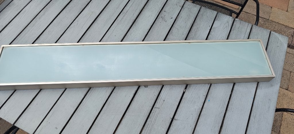 Denver wandlamp 28W met matglas - zonder lichtbron, Huis en Inrichting, Lampen | Wandlampen, Gebruikt, Glas, Metaal, Ophalen