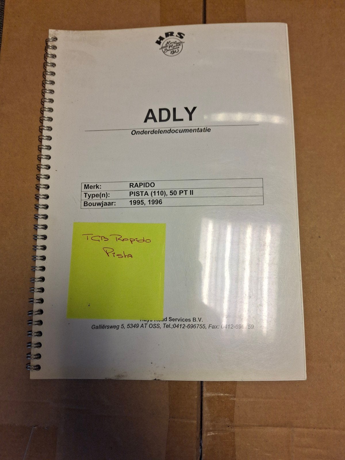 ADLY Rapido Pista Onderdelendocumentatie 1995-1996, Ophalen of Verzenden, Gebruikt, Overige typen, Overige merken