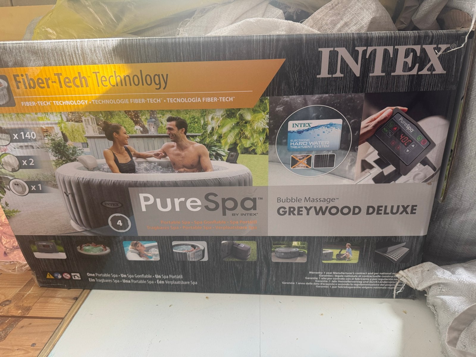 Goed werkende opblaasbare Intex PureSpa jacuzzi, Tuin en Terras, Ophalen, Gebruikt, Afdekzeil, Opblaasbaar