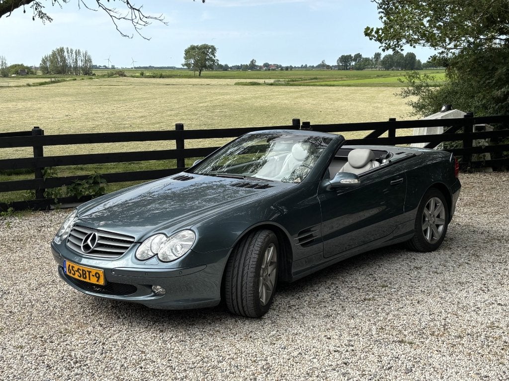 Mercedes-Benz SL500 2002 Blauw  44000 KM!, Auto's, Automaat, Achterwielaandrijving, 8 cilinders, Cabriolet