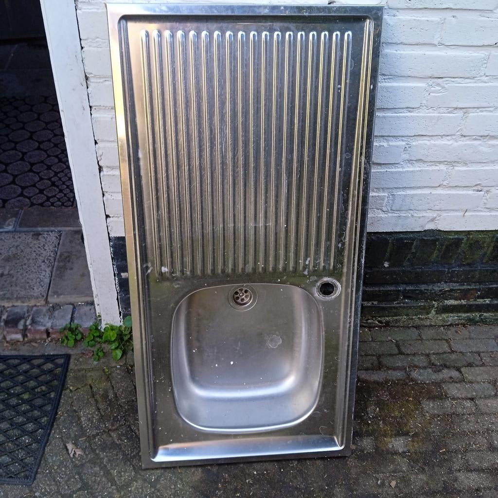 RVS spoelbak, Huis en Inrichting, Keuken | Keukenelementen, Ophalen, Gebruikt, 50 tot 100 cm, Minder dan 100 cm