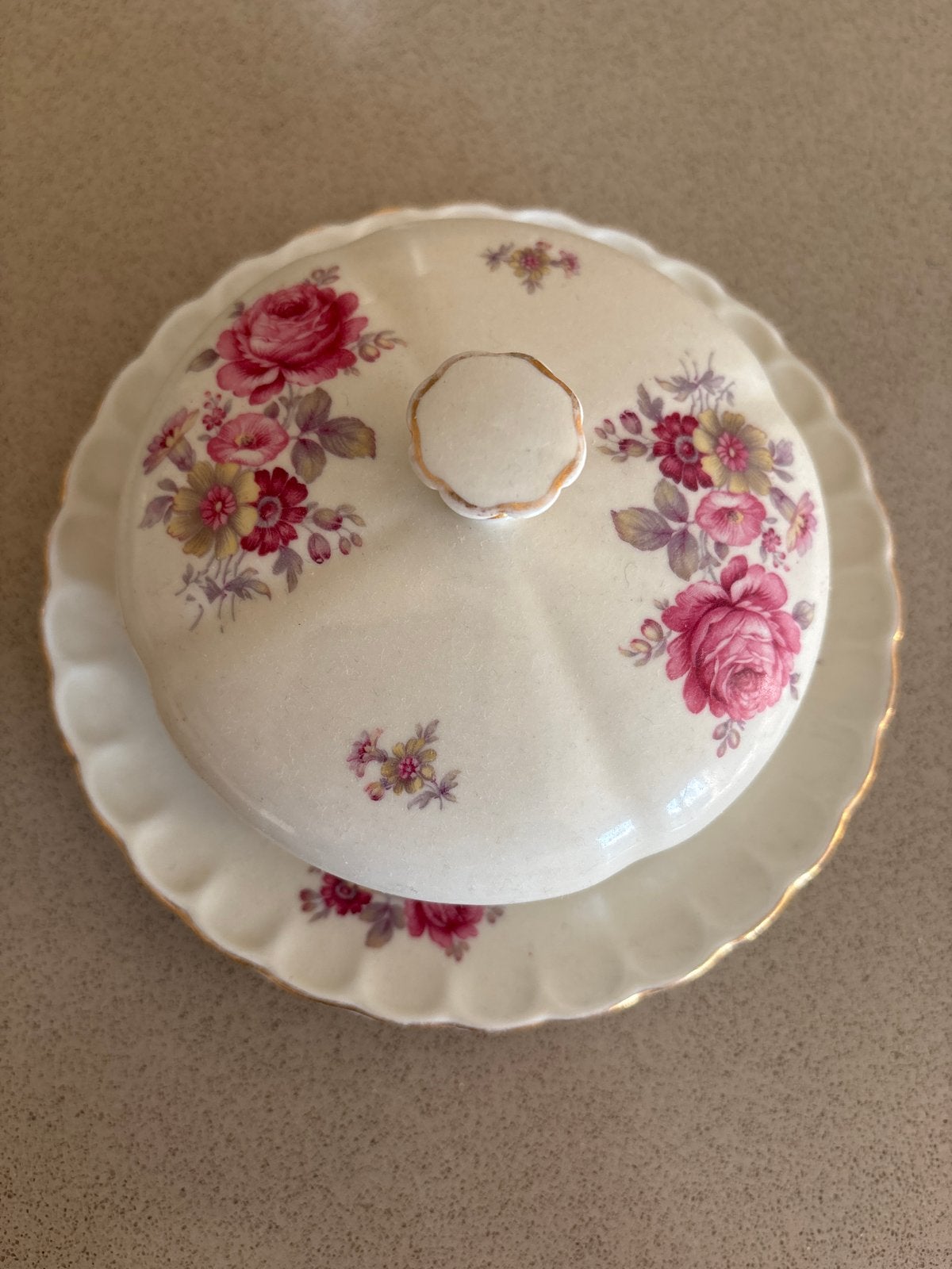 Vintage Mosa Maastricht botervloot met rozen decor, Ophalen of Verzenden