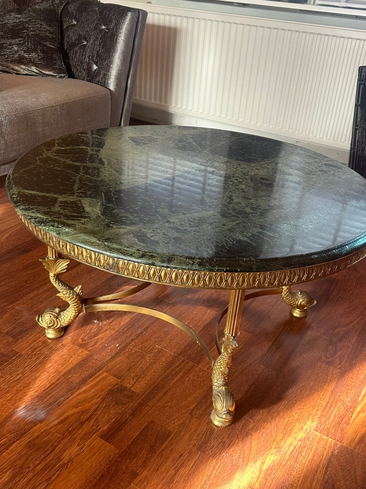 salontafel met groen marmeren blad, Ophalen