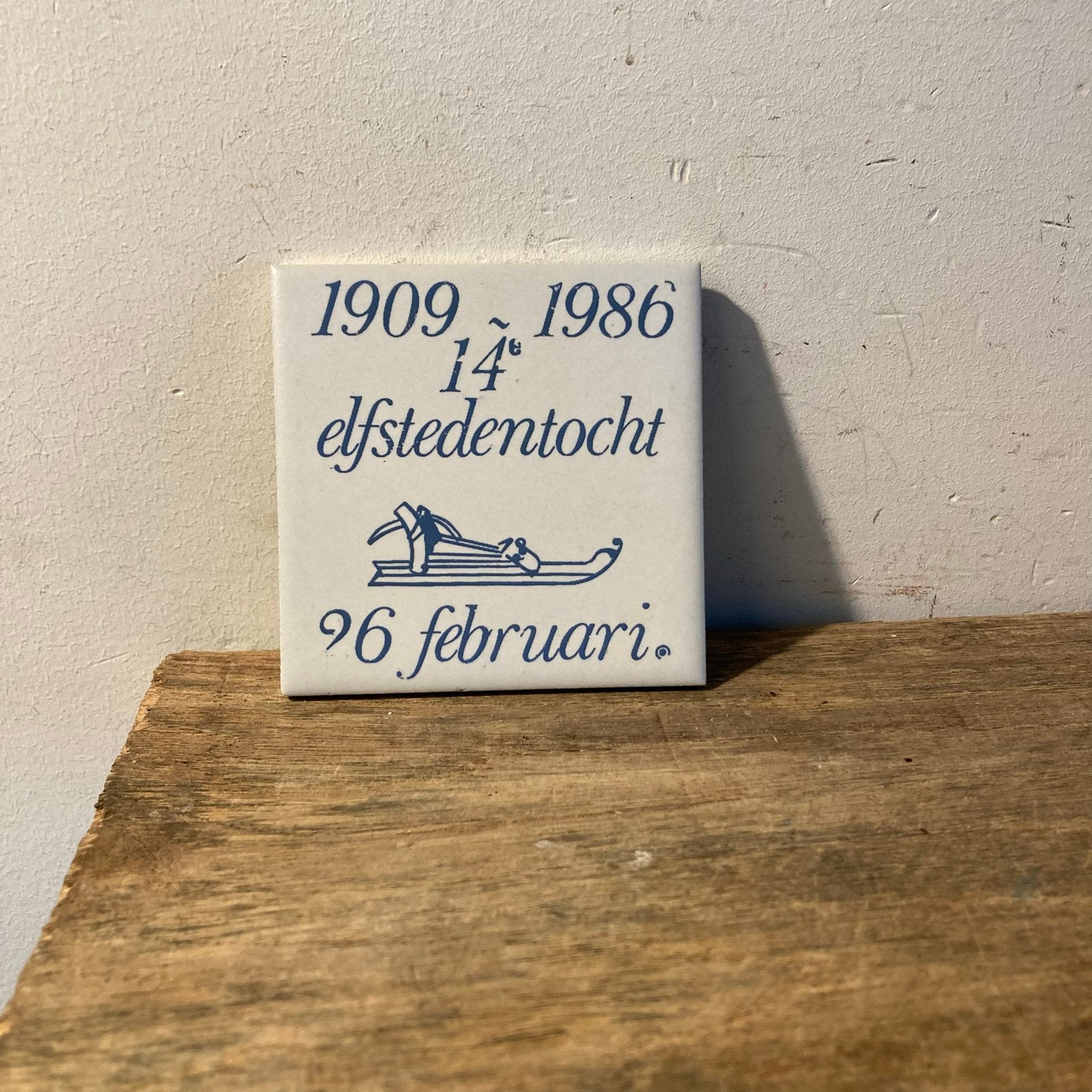 Herdenkingstegel Elfstedentocht 1986 - Legendarische Tocht, Antiek en Kunst, Ophalen of Verzenden