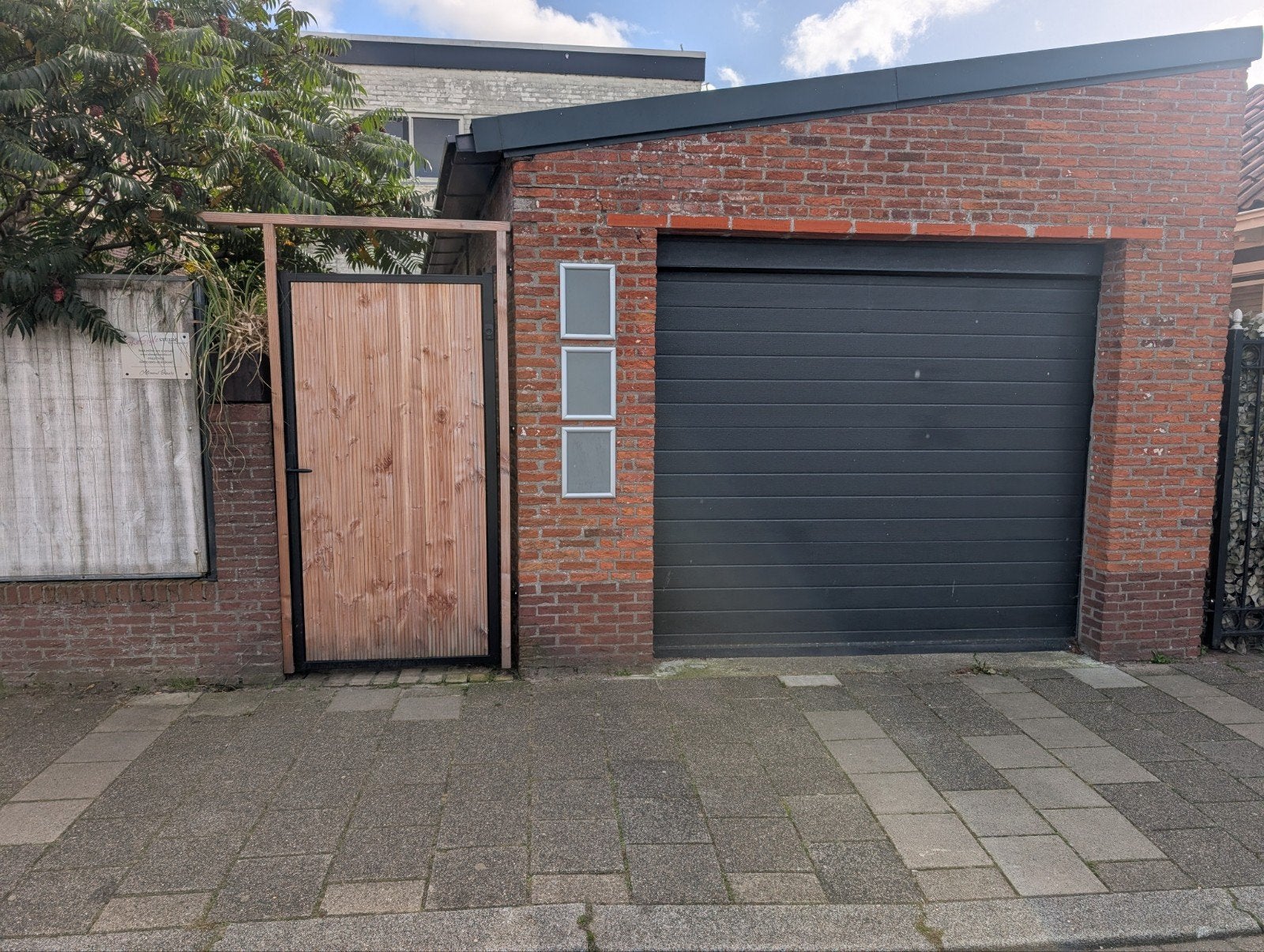 Elektrische garagedeur antracietgrijs RAL 7016, Ophalen, Gebruikt, Garagedeur, Metaal