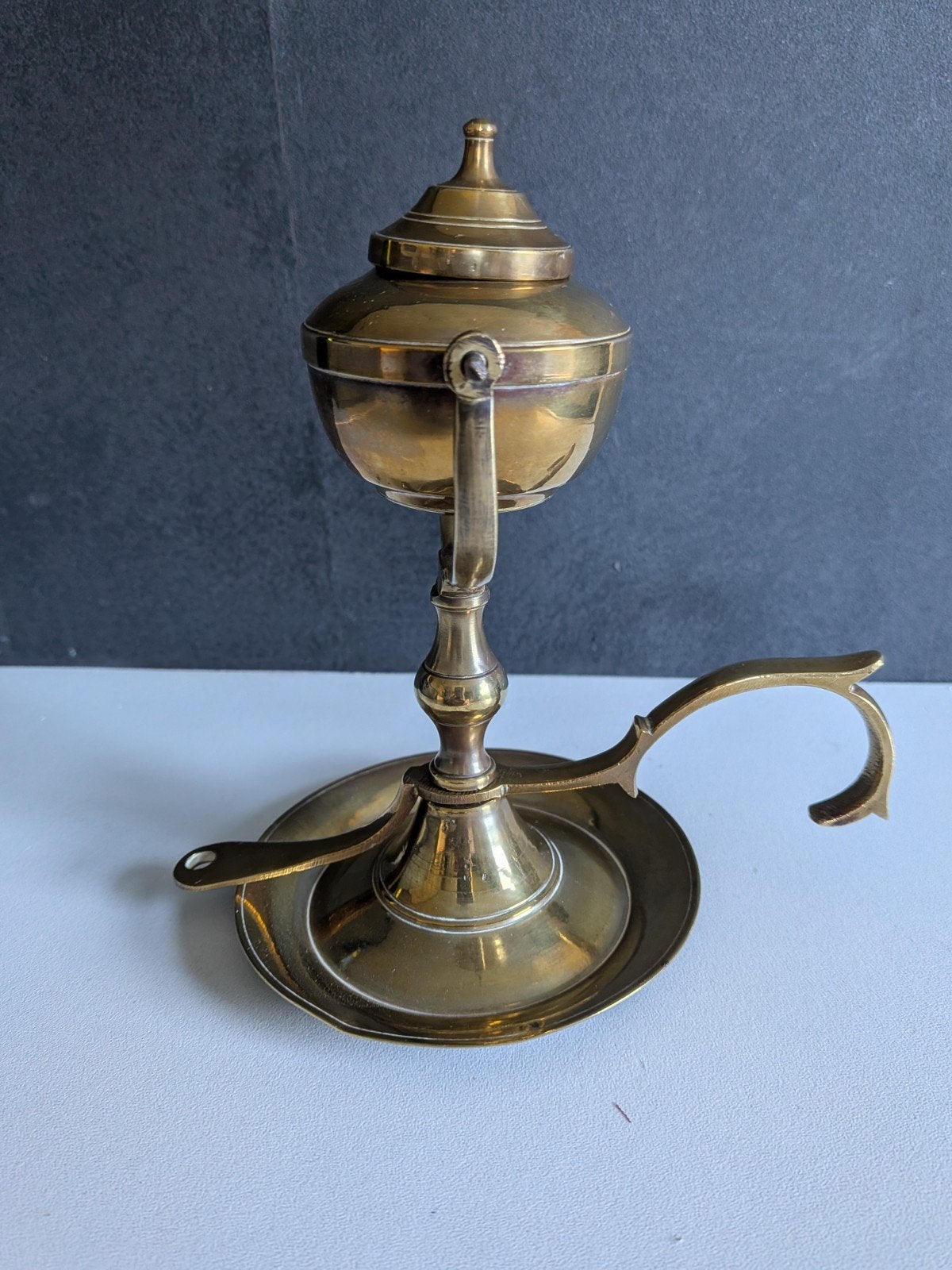 Vintage cardanische scheepsolielampje, Ophalen of Verzenden, Koper of Brons
