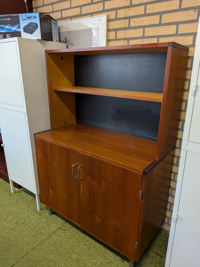 Pastoe Teak Fineer Kast met Opbouw | Deense / Scandinavische, 100 tot 150 cm, Onbekend, Onbekend, Onbekend