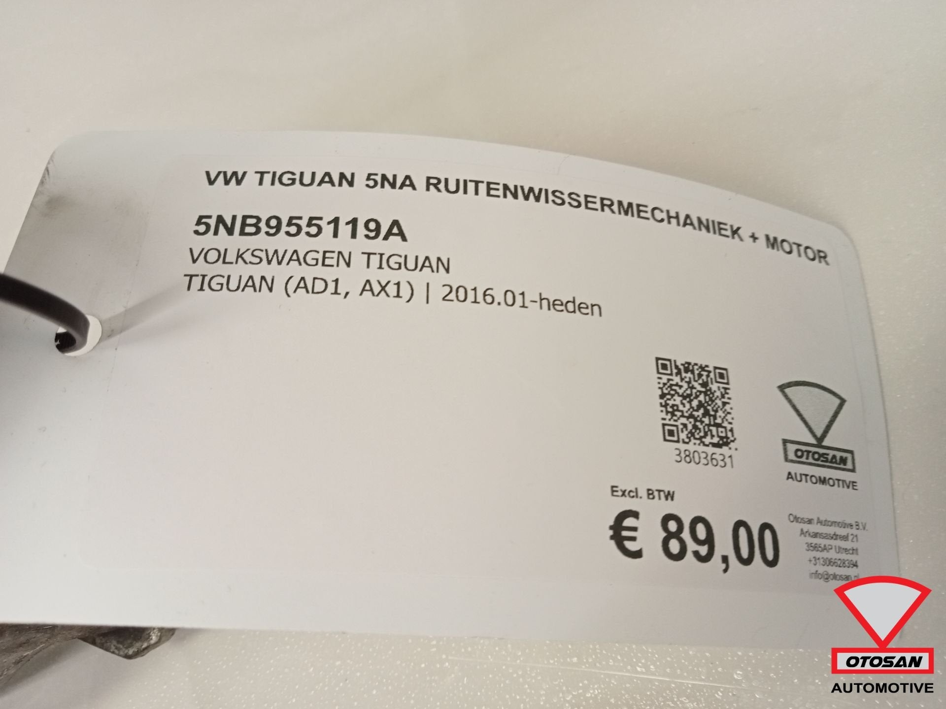 VW Tiguan 5NA 2018 Ruitenwissermechaniek + Motor 5NB955119A, Gebruikt, Volkswagen, Volkswagen AG, Berliner Ring 2
38440  Wolfsburg, DE