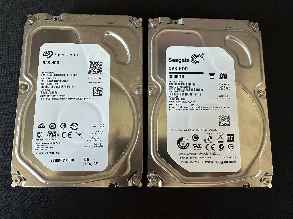 2x Seagate NAS HDD 3TB (ST3000VN000), 3.5" SATA, Intern, Gebruikt, Server, Ophalen of Verzenden