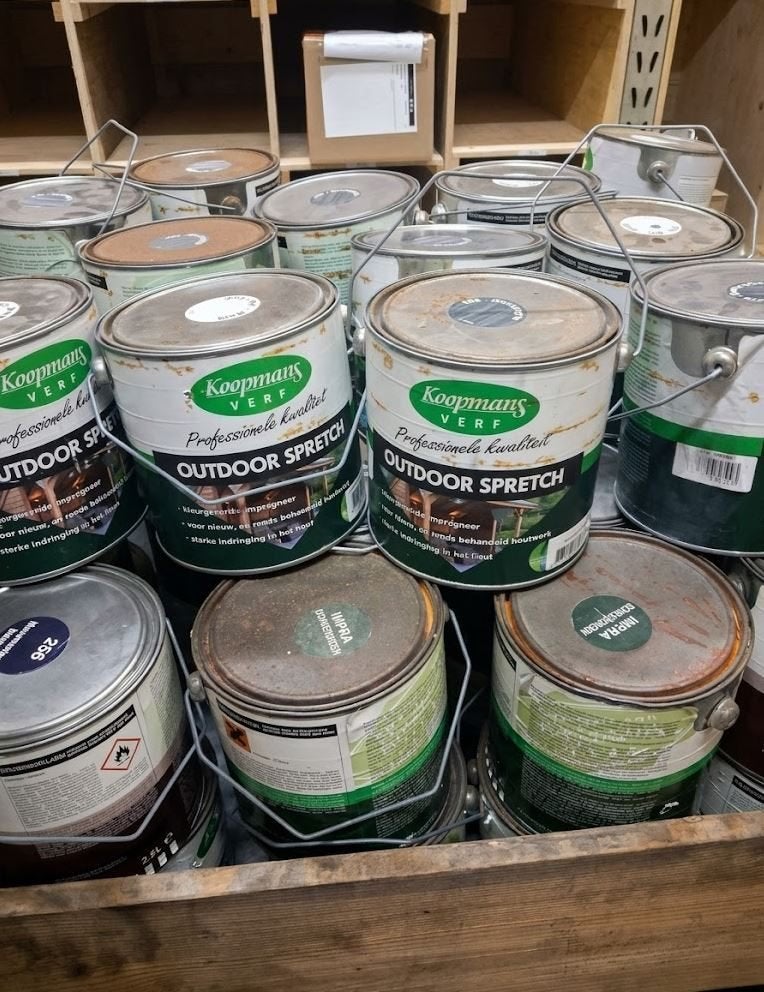 (OP=OP)Restpartij Koopmans Ecoleum, Impra en Douglas Spretch, Ophalen, Overige kleuren, Beits, Zo goed als nieuw