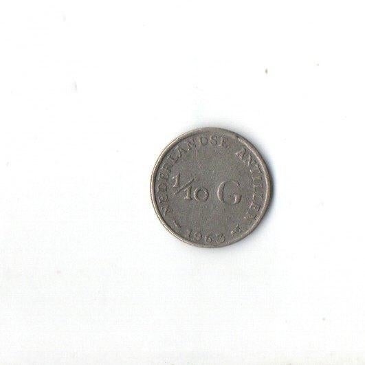 Nederlandse Antillen ⅒ gulden 1963, Postzegels en Munten, Munten | Nederland, 1 gulden, Koningin Juliana, Verzenden, Zilver