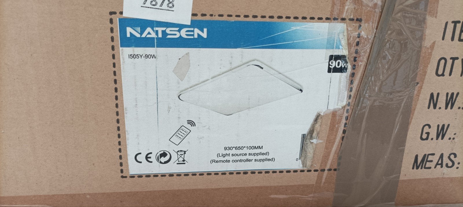Natsen LED Plafondlamp 90W met Afstandsbediening, Kunststof, Modern, Inclusief lichtbron, Nieuw