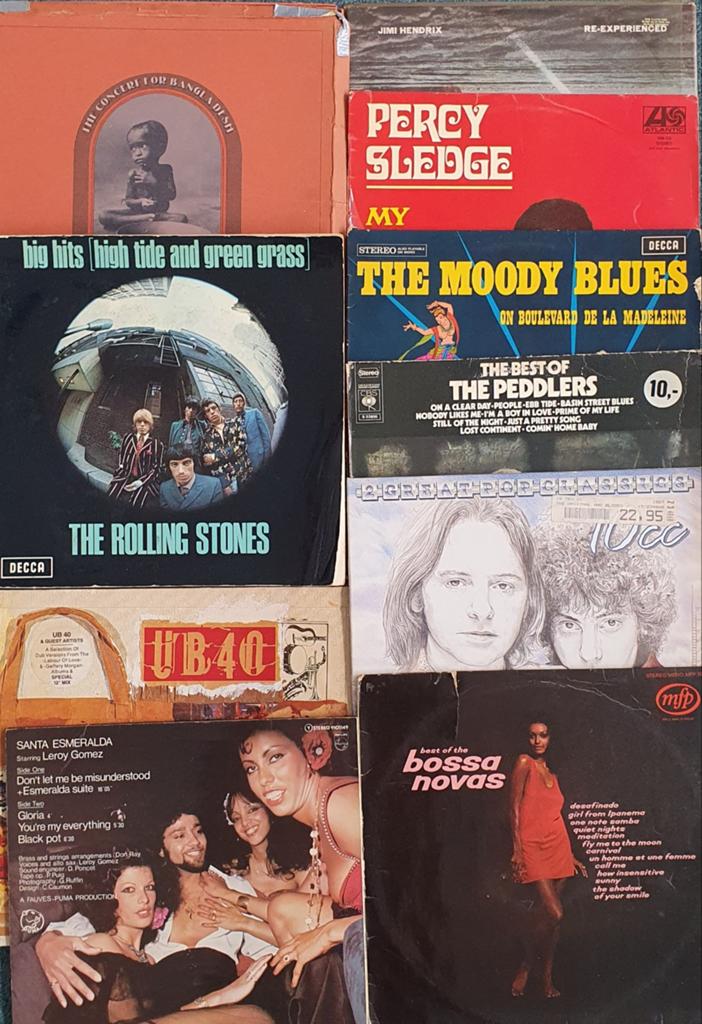 Diverse LP's: The Rolling Stones, Jimi Hendrix, Moody Blues, Gebruikt, Ophalen of Verzenden, Complilatie, 12 inch