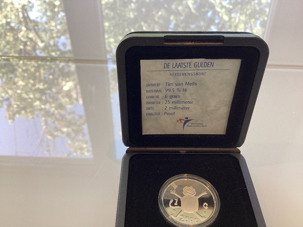 De laatste Gulden 2001 Proof (Tim van Melis /Leeuwtje), Postzegels en Munten, Munten | Nederland, Ophalen of Verzenden, Koningin Beatrix