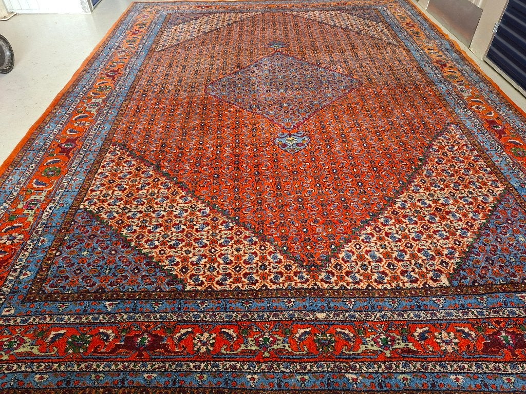 Perzisch Oosters handgeknoopt tapijt Bidjar 4.25 x 3.10 cm, Ophalen, Perzisch Oosters, 200 cm of meer, Geel