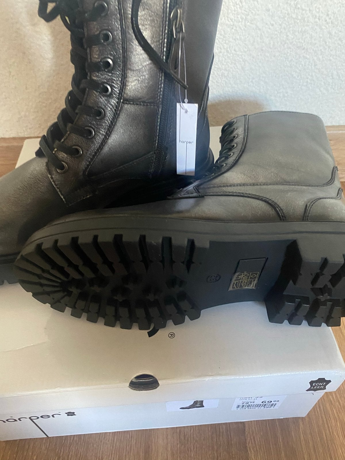 Nieuwe Harper veterlaarzen maat 39, Ophalen of Verzenden, Nieuw, Overige kleuren, Lage of Enkellaarzen