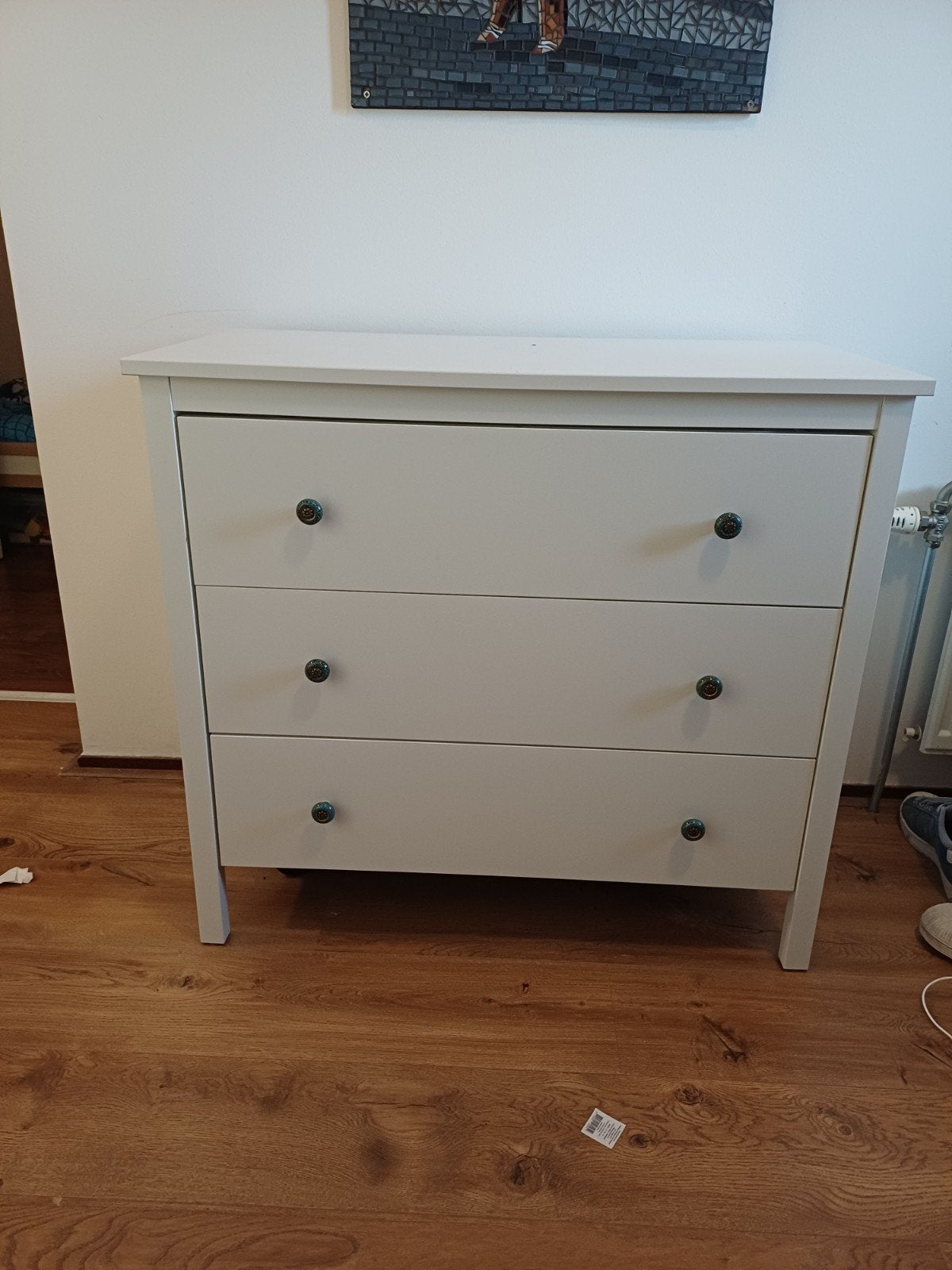 Witte ladekast met 3 laden, Ophalen, Gebruikt, 50 tot 100 cm, 3 of 4 laden