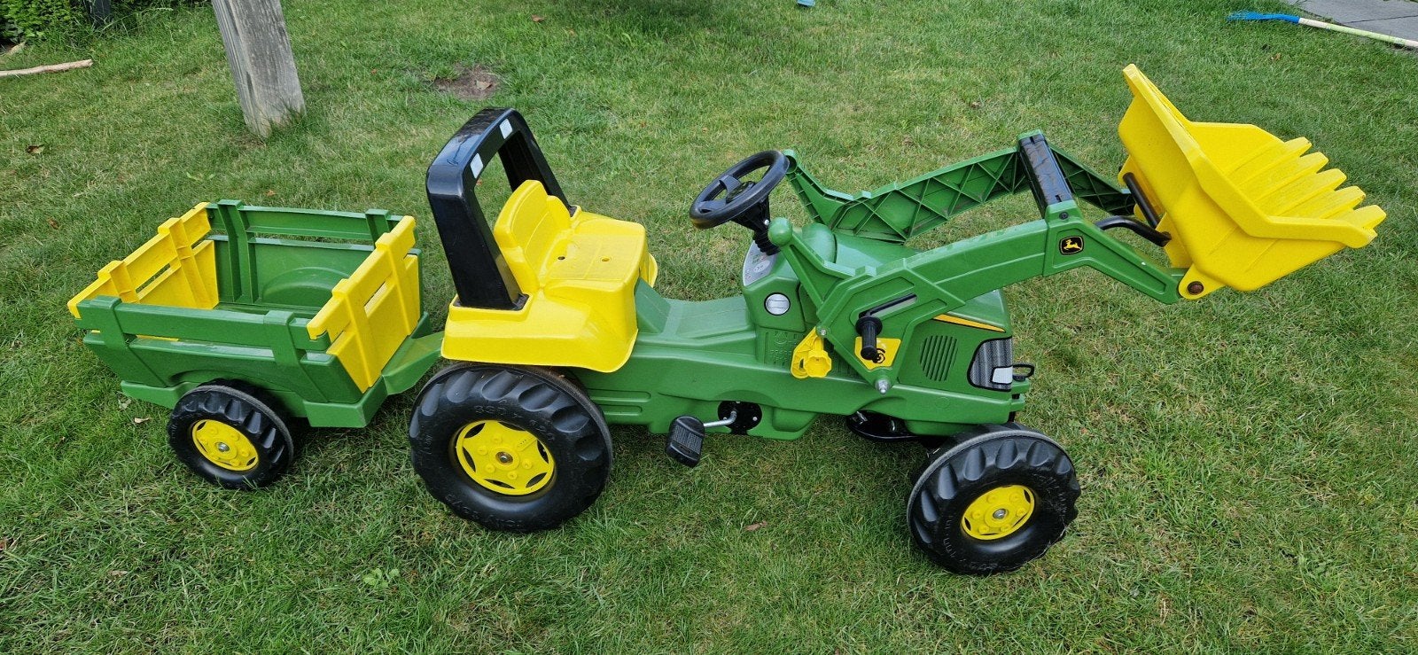Traptractor met aanhanger en voorschuiver, Kinderen en Baby's, Speelgoed | Buiten | Skelters, Ophalen, Zo goed als nieuw, Overige merken
