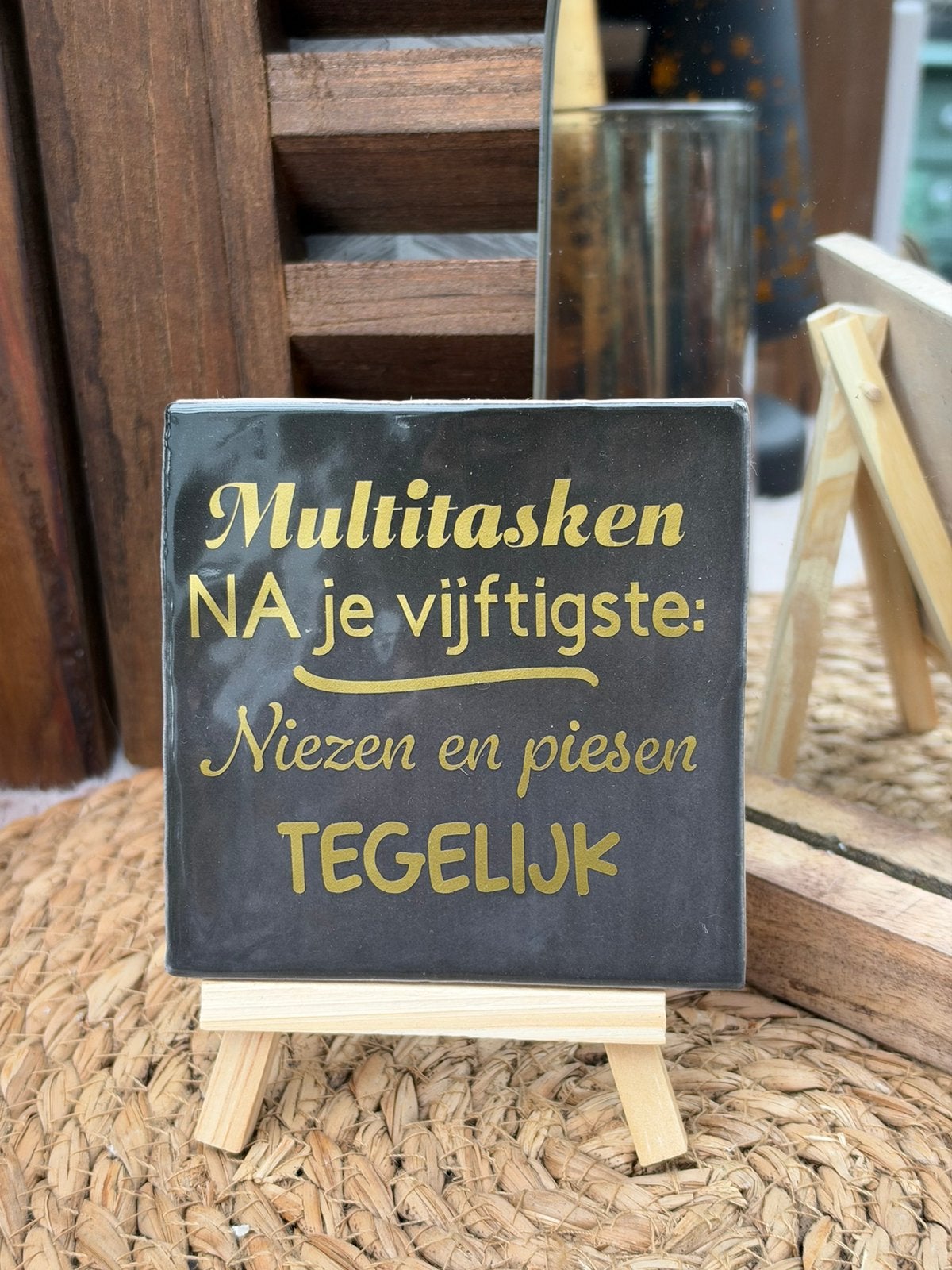 Tegeltje 10x10 inclusief houdertje, Huis en Inrichting, BlitzzzDeco, 7471GA, Nieuw, Ophalen of Verzenden