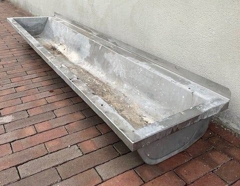 RVS wasbak - wastrog lang 180cm, Ophalen, Gebruikt, Rvs, Douche