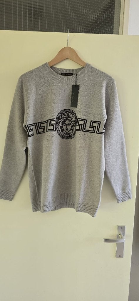 Versage zachte nieuwe trui met logo, Ophalen of Verzenden, Grijs, Versace, Maat 56/58 (XL)