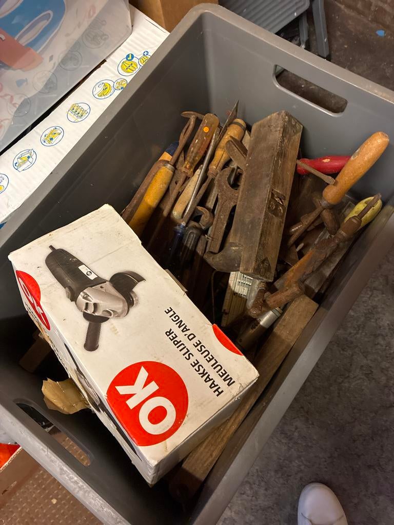 Partij oud gereedschap, diverse handgereedschappen, Antiek en Kunst, Antiek | Gereedschap en Instrumenten, Ophalen