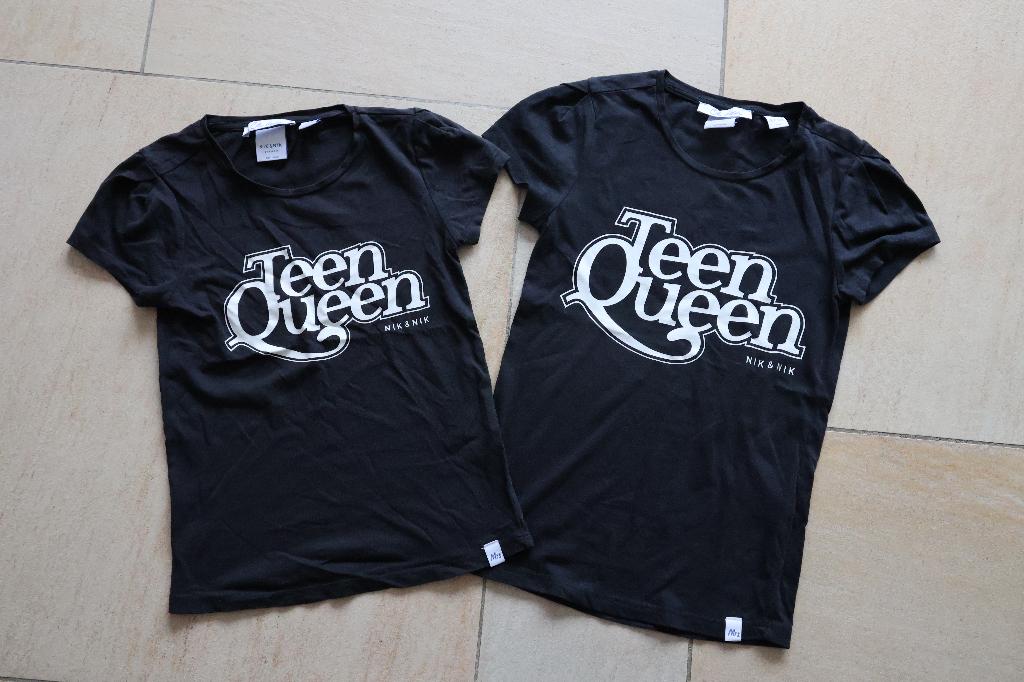 Nieuwstaat Nik & Nik shirt zwart Teen Queen tweeling tiener, Meisje, Nik&Nik, Ophalen of Verzenden, Zo goed als nieuw