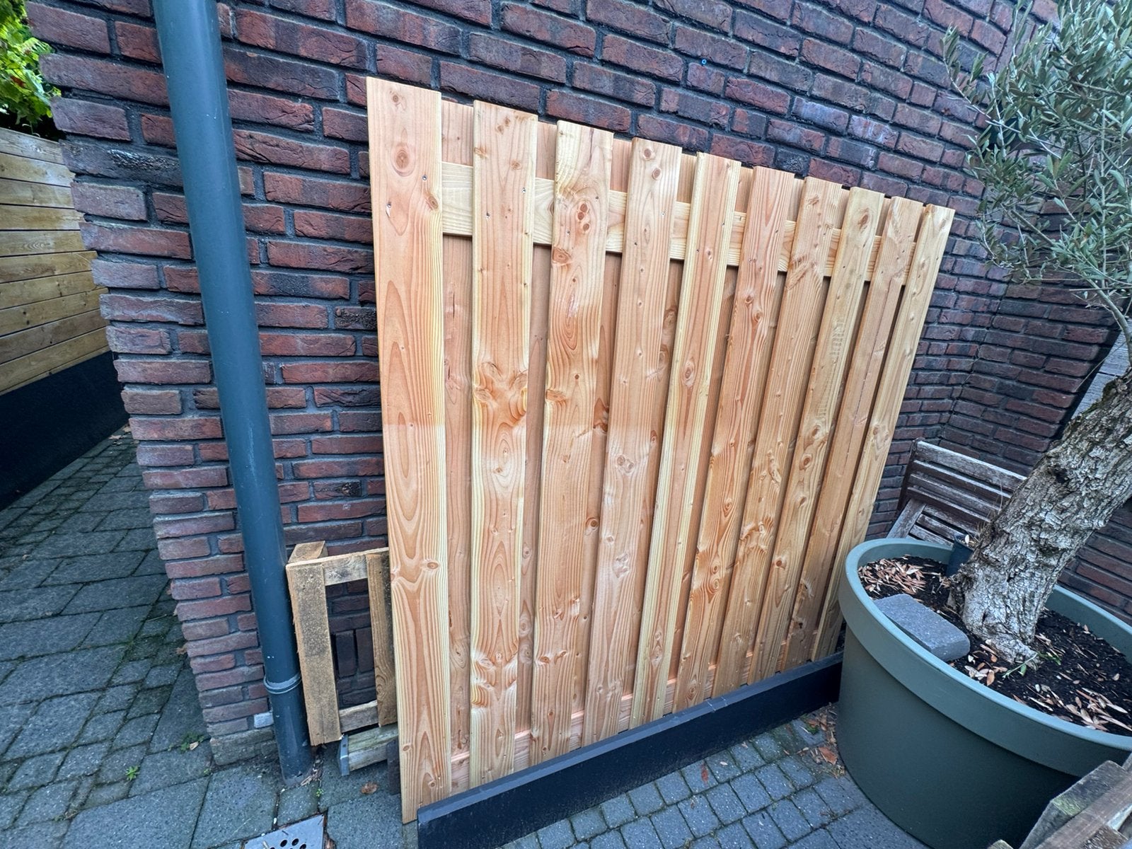 Schuttingdeel met betonpaal (nieuw), Ophalen, 1 tot 2 meter, Minder dan 3 meter, Nieuw