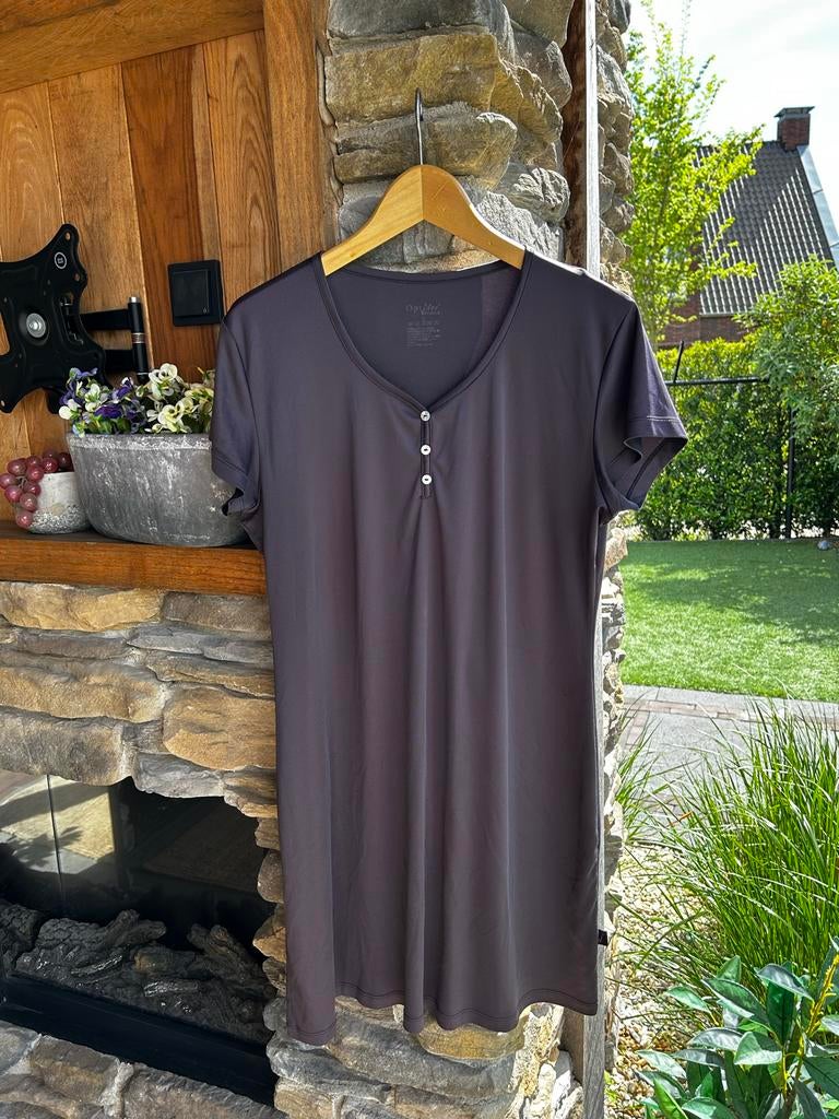 Optidee nachthemd grijs met korte mouw, maat L, Kleding | Dames, Ophalen of Verzenden, Zo goed als nieuw, Maat 38/40 (M)
