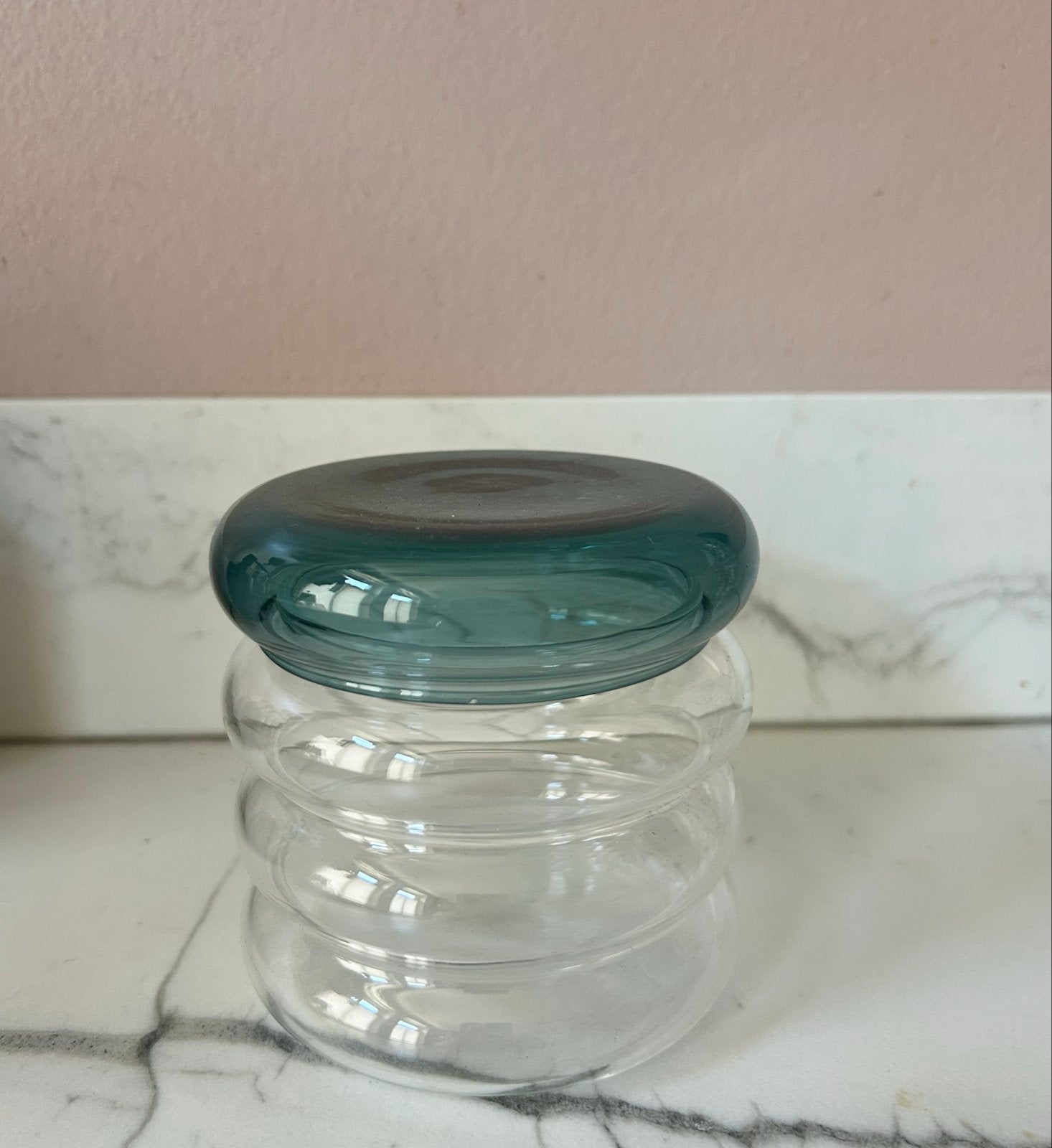 Glazen pot met deksel - Groen/Transparant, Met deksel, Rond, Pot of Kruik, Ophalen of Verzenden