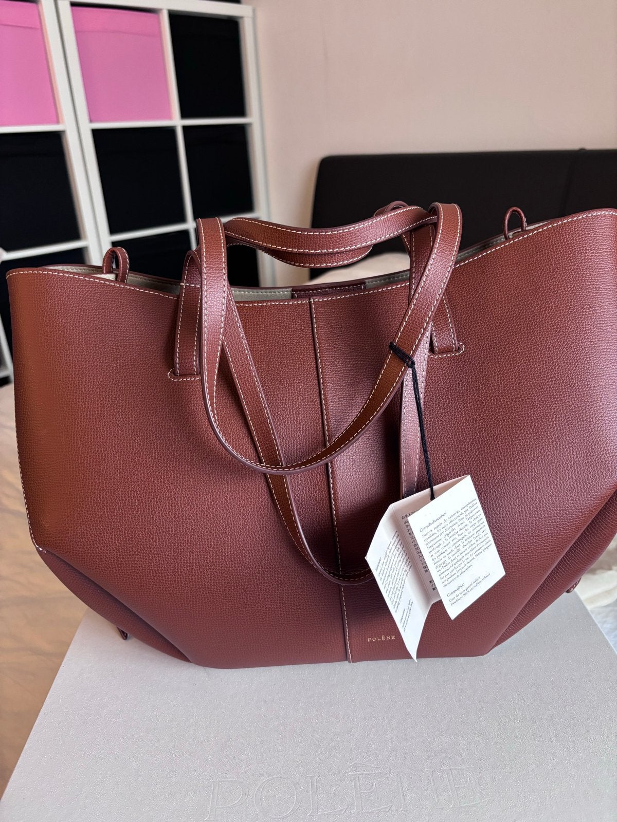 Polene Cyme tas in cognac - Nieuw met prijskaartje, Ophalen of Verzenden, Nieuw, Bruin, Shopper