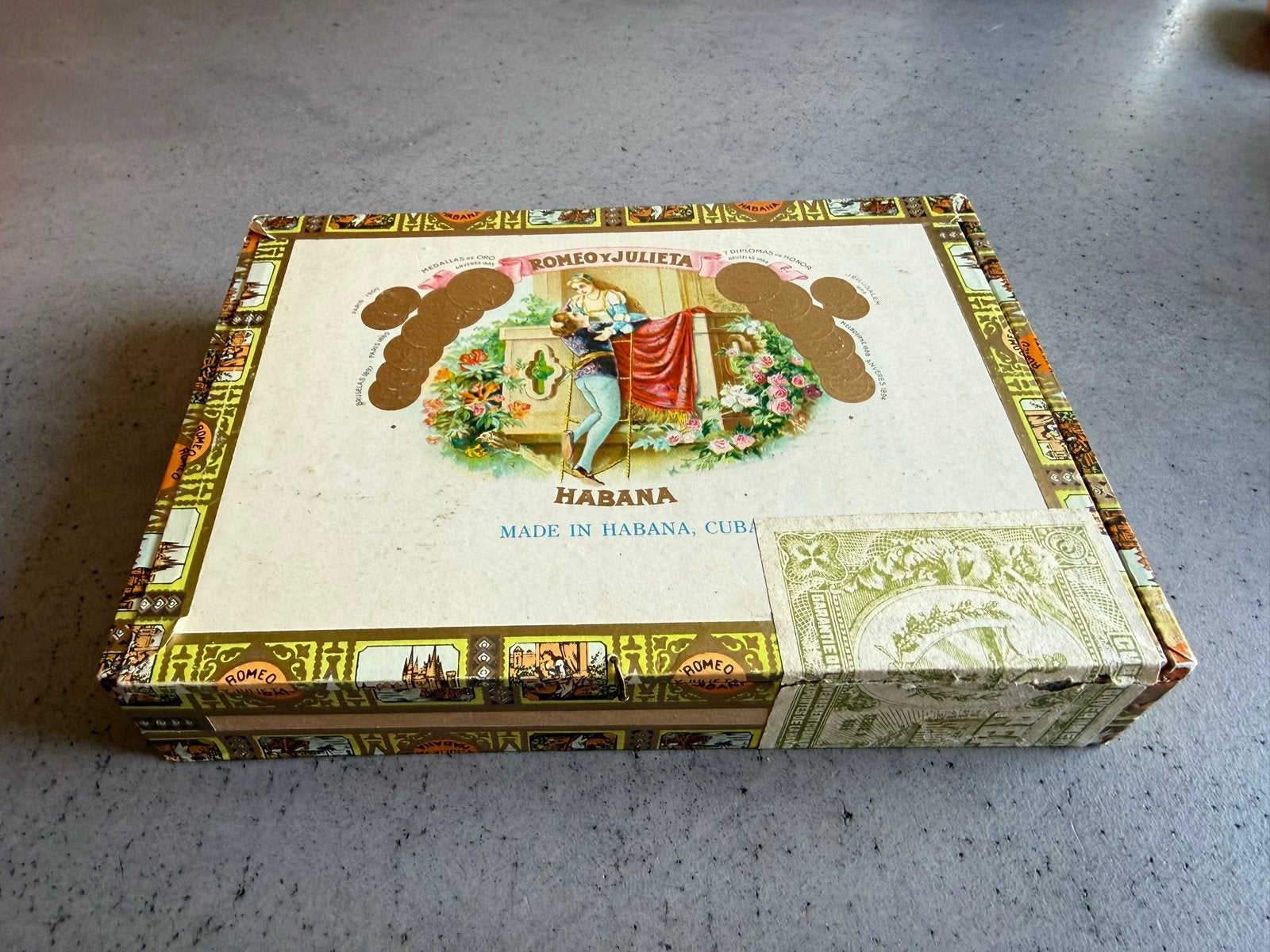 Set van 3 Vintage Sigarenkisten: Romeo y Julieta, Trinidad,, Ophalen, Gebruikt, Tabaksdoos of Verpakking