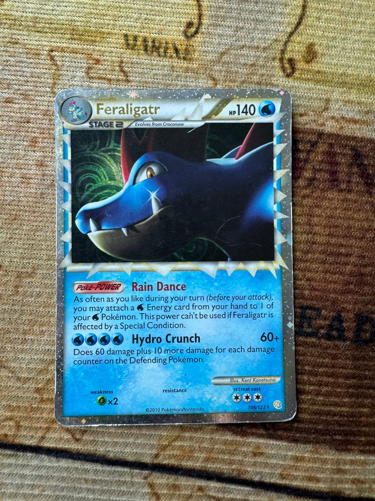 Pokemon Feraligatr, Ophalen of Verzenden, Gebruikt, Losse kaart, Foil