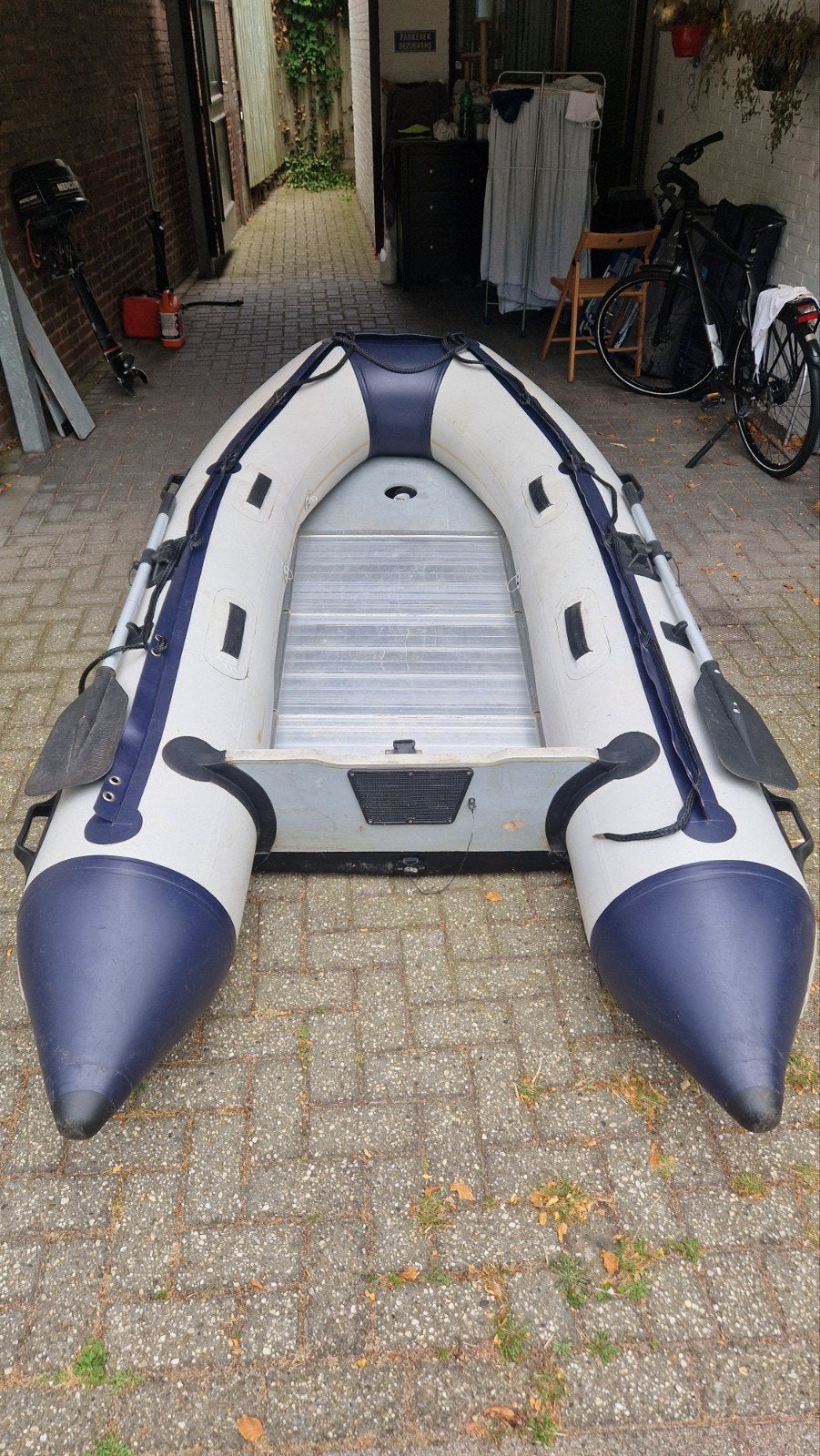 Opblaasboot 320cm met Mercury motor en aluminium bodem, Watersport en Boten, Overige merken, Aluminium, Gebruikt, Inclusief motor
