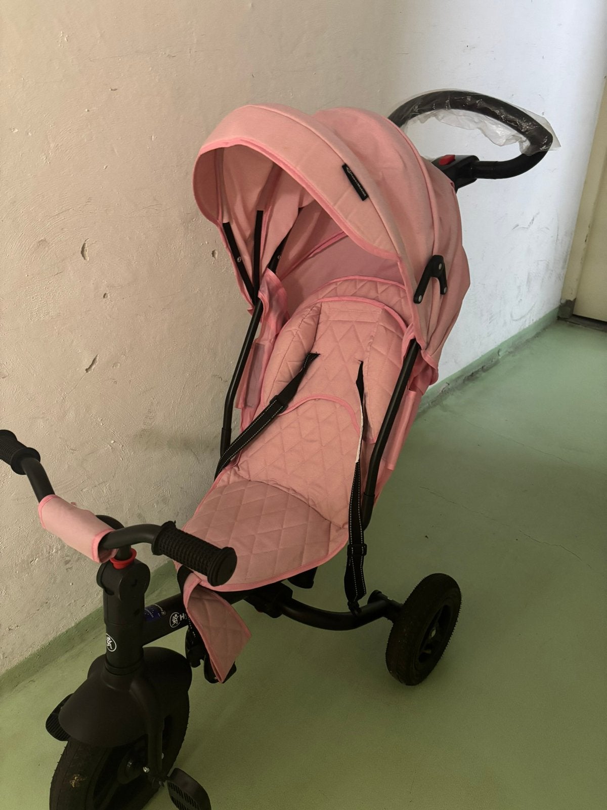Mooie roze driewieler / kinderwagen met zonnekap, Ophalen, Zo goed als nieuw, Zonnekap