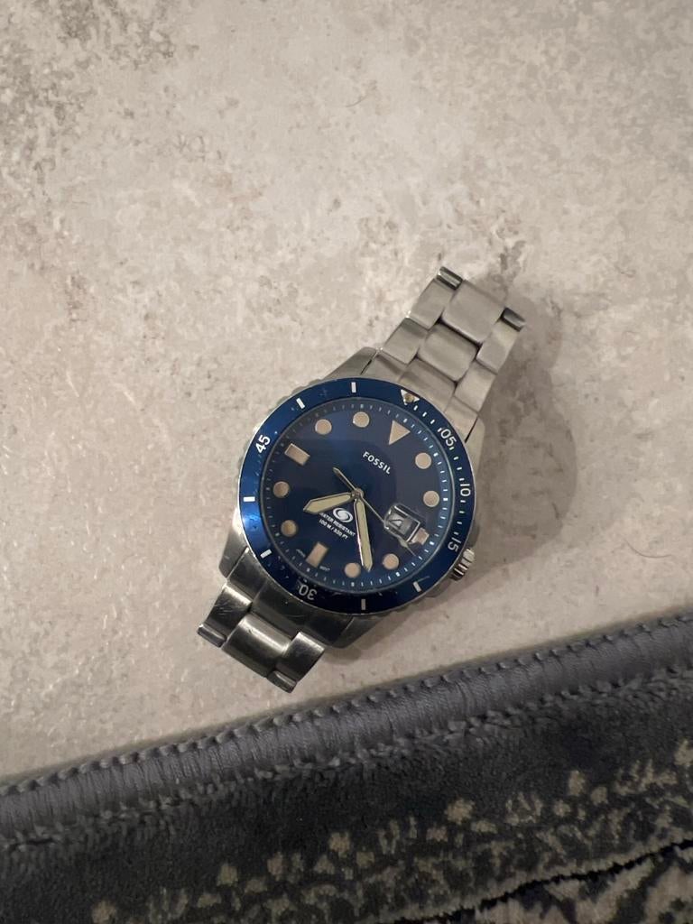 Fossil Herenhorloge - Zo goed als nieuw, Sieraden, Tassen en Uiterlijk, Horloges | Heren, Overige merken, Staal, Polshorloge, Ophalen of Verzenden