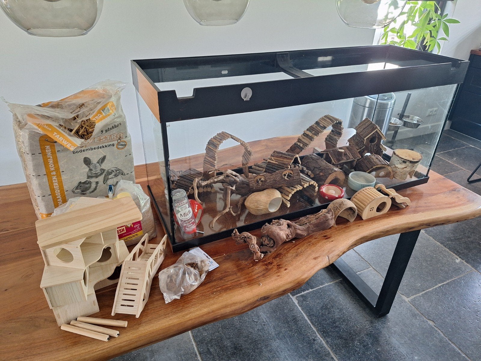 hamster kooi aquarium knaagdieren met toebehoren, Dieren en Toebehoren, Kooi, Minder dan 75 cm, Hamster, Ophalen